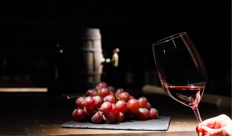 ワイングラスを持っている画像